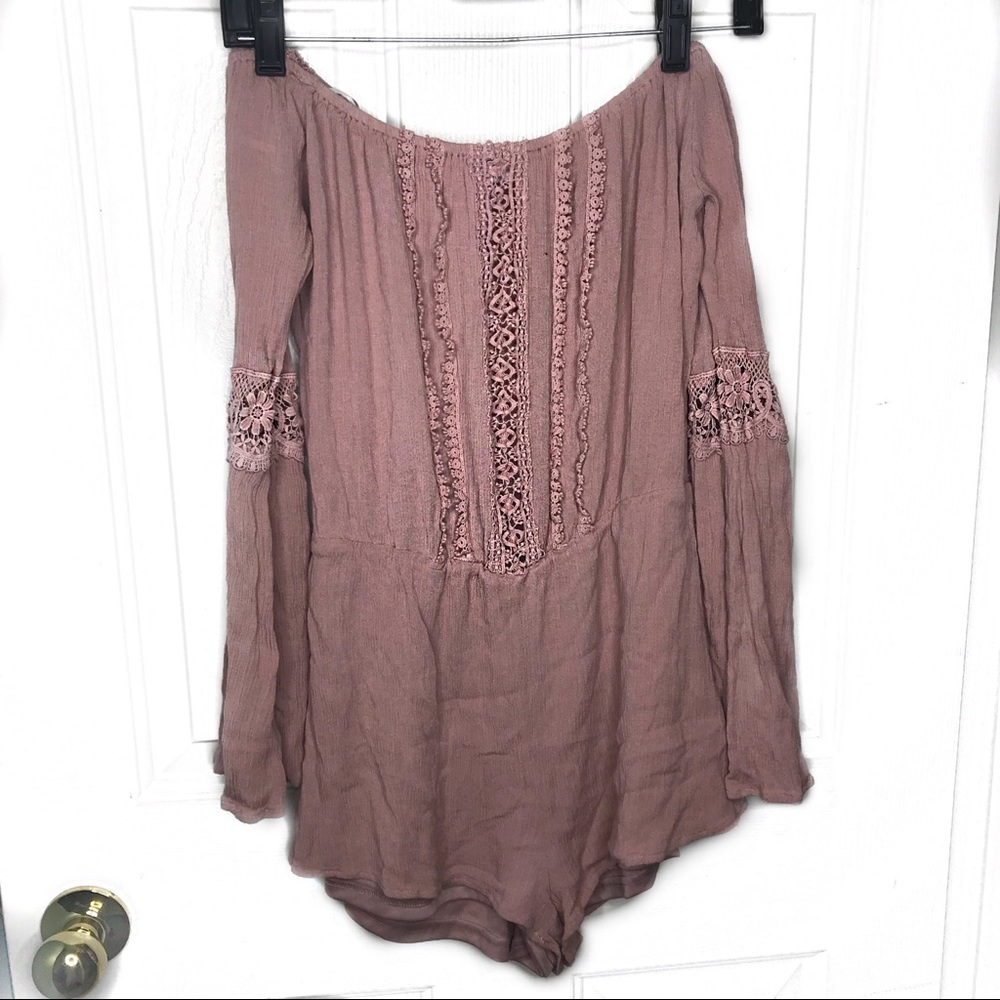 Pink Off the Shoulder Romper